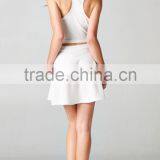 Women Solid Jersey Jumpsuit 2 Piece Outfits Club Dress Bandage Dress Lady Sexy Bodycon Knitted 2pcs Crop Tops and Mini Skirt Set thumbnail-3