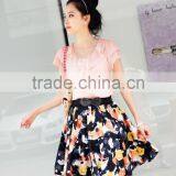 NEW 2015 Spring Summer New Women Clothing Girl Casual Bow Tie Short Sleeve Chiffon Blouse & Shirt Office Lady Ruffles Formal Top thumbnail-3