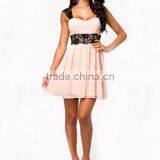 New!Women Summer Sexy Fashion Cocktail Evening Party Pink Lace Mini Short Dress thumbnail-2