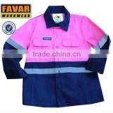 kids student pink reflective tapes FR safety hivis shirt