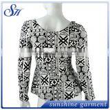 New Style Milky Fabric Long Sleeve Printing Shirts for Lady thumbnail-2