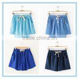 Wholesale Women Summer Beach Girl Cotton Linen Shorts 15 Colors Plus Size thumbnail-4