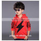 Boys New Spring Hooded Lightning Printing Long Sleeve Fleece Children Sports Coat thumbnail-3
