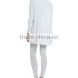 Scoop Neckline Longline Women's Tees/Hem Falls to Upper Thigh Loose Fit t Shirt for Ladies thumbnail-3