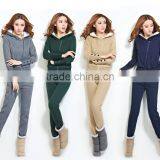 OEM Wholesale Cotton Fleece Slim Fit Lightweight Tracksuit Women With Hood Latest Design Tracksuit Women thumbnail-1