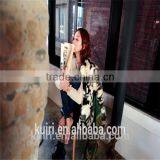Europe Style Woman Joint Colour Faux Fox Fur Short Overcoat Lady Fashionable Printed Short Jackets thumbnail-1