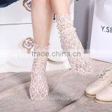 WS-16 Durable 2017 Acrylic+Lace Sock Women's Long Lace Socks Thin Transparent Thin Silk Socks thumbnail-1