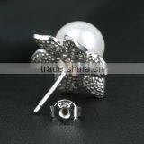 Fashion Korean Design Natural Pearl Earrings, 925 Silver Natural Flawless Pearl Stud Earrings thumbnail-2