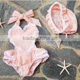 S66067A Baby Girls Love Heart Swimwear Lace One Piece Swimsuits thumbnail-2