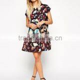 Bonded T-Shirt Shift Dress With Peplum Hem in Wing Print thumbnail-4