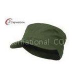 Olive Cotton Fitted Army Baseball Hats with Curved Bill , Hand Wash Only