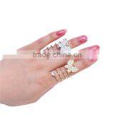 Gold&Silver-plated Rhinestone Butterfly Wrap Around Spiral Rings thumbnail-1