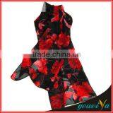 High Quality Fake Silk Chiffon Red Rose Printing The Scarf thumbnail-1