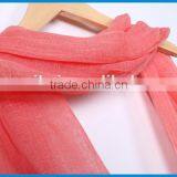 High Quality Solid Colour Lady's Fashionable Linen Scarf thumbnail-4