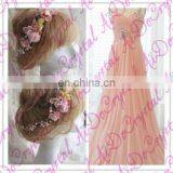 Aidocrystal Beautiful Light Pink Artificial Flowers Tiaras,flower Garland Headband thumbnail-3