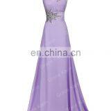 Grace Karin Women Fashion One Shoulder Mermaid Long Beaded Lilac Prom Dress CL2949-8 thumbnail-3