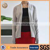 Women Knitted Shawl Collar Grey Cashmere Sweater thumbnail-1