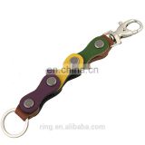 Factory direct sell custom leather link keychain fashion key ring