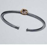 David Yurman Smoky Quartz Noblesse Cable Cuff  Bracelet