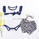 Ins 2019 SUMMER Fly Sleeved Girls Romper Newborn Baby Girl Bow Romper Jumpsuit Free Ship thumbnail-6