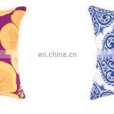 Wholesale Decorative Stocking Flower Printed Polyester Canvas Outdoor Cushion Cover With White Piping and Invisible Zipper thumbnail-3