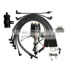 SBF Black Distributor And 45000V Coil And Plug Wires For FORD 352 390 427 428 thumbnail-1