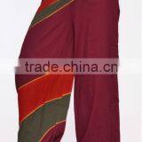 Women Stylish Black and Maroon Color Cotton Harem Pants Trousers Afghani Bottoms thumbnail-2
