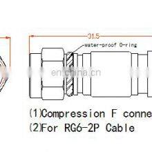 RG6 Compression F Type Straight Antenna Cable Connector Coax Adapter thumbnail-4