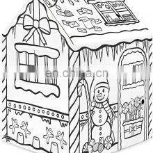Custom Printed Children Toys For Art & Craft Diy Doodle House Coloring Indoor for Kids Cardboard Playhouse thumbnail-3