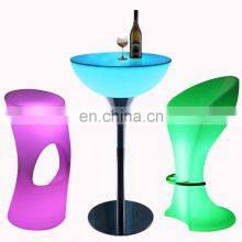 Illuminated Cocktail Table Rechargeable Led Light Bar Table Outdoor Round Party Cocktail Night Club Furniture Led Bar Tables