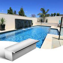 Acrylic Water Wall Blade Curtain Feature Sheer Descent Stainless Steel Fountain Cascade Outdoor Swimming Pool Waterfall thumbnail-2