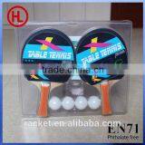 promotional desktop poplar wooden ping pong table tennis racket set with 3 table tennis balls wholesale