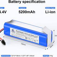 Melasta 14.4V 5200mAh Lithium Ion Replacement Battery Pack Compatible With X8 T226X Robot Vacuum Cleaner thumbnail-3