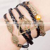 Fashion Jewelry, Cheap Promotional Handmade Infinity Symbol Leather Bracelet Designs thumbnail-4