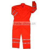 High Visibility 100% Cotton Coverall With Reflective Strips Quality Choice thumbnail-1