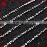 14 Inch Silver Plated Copper Finished Chain Necklace Finding Golden Flat Cable Chain With Losbter Clasp thumbnail-5