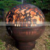 Metal Steel Outdoor Fire Pit/garden Treasures Fire Pit With Chimney thumbnail-5