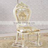 Italian Antique Style Gold Leaf Baroque Dining Chair Luxury White Wedding Chair thumbnail-6