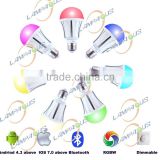 Dimmable wireless bulb smart bluetooth led bulb operated by iphone or andriod mobiles