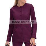 Wholesale OEM Hotsale Fashion Women's Olivia Round Neck Solid Scrub Jacket / Hospital Uniform thumbnail-3
