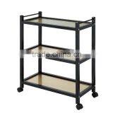 Hotel Air Restaurant and Public Place Burst Pattern Hand Pushed Hot Pottal Car Detachable Liquor 3 Tier Trolley thumbnail-2