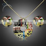 fashionable enamel earrings and necklaces set for latest designs