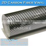Classic Black Silver 2D Twill Carbon Fiber Vinyl Car Decoration Sticker thumbnail-1