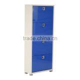 Shoe Storage Shelf Shoe Cabinet 4 Drawers Metal Children Shoe Chest 4 Door Square Shoe Rack Shelf thumbnail-5