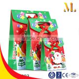 Stars green design Christmas shopping bag Santa Claus Velcro fancy paper gift bag