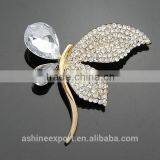 Exqusite Elegant Bulk Crystal Butterfly Wing Brooch/handmade Crystal Rhinestone Brooch thumbnail-1