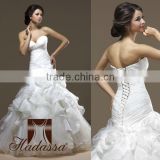 Italy Design Mermaid Wedding Dress / Gown Draped Organza