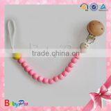 2015 Hot Sale Factory Custom Funny Wooden Pacifier Clip