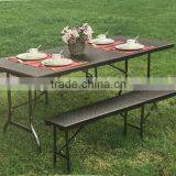 Outdoor Used 6FT Folding in Half Table With Rattan Design thumbnail-2
