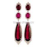 Gold Plated Fashion Cubic Zirconia Earrings thumbnail-1